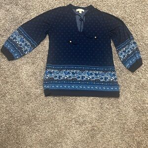 Michael Kors 3/4 sleeve blouse.  Medium.  Navy blue.